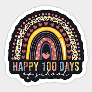 100Th Day Of School Teacher 100 Days Rainbow Leopard Sticker